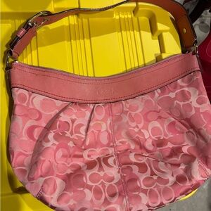 Coach Pink Signature Shoulder Bag